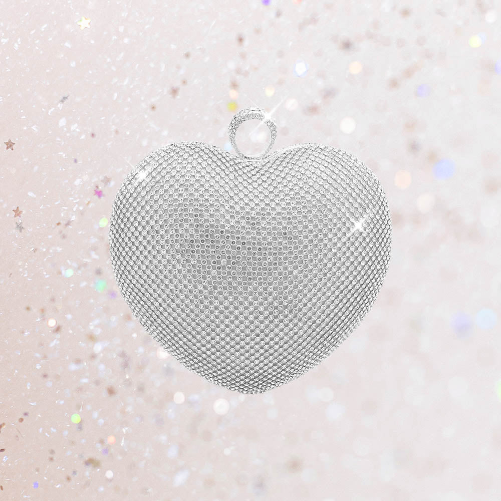 

Вечерний клатч с сердечками из стразов или через плечо FASHNZFAB