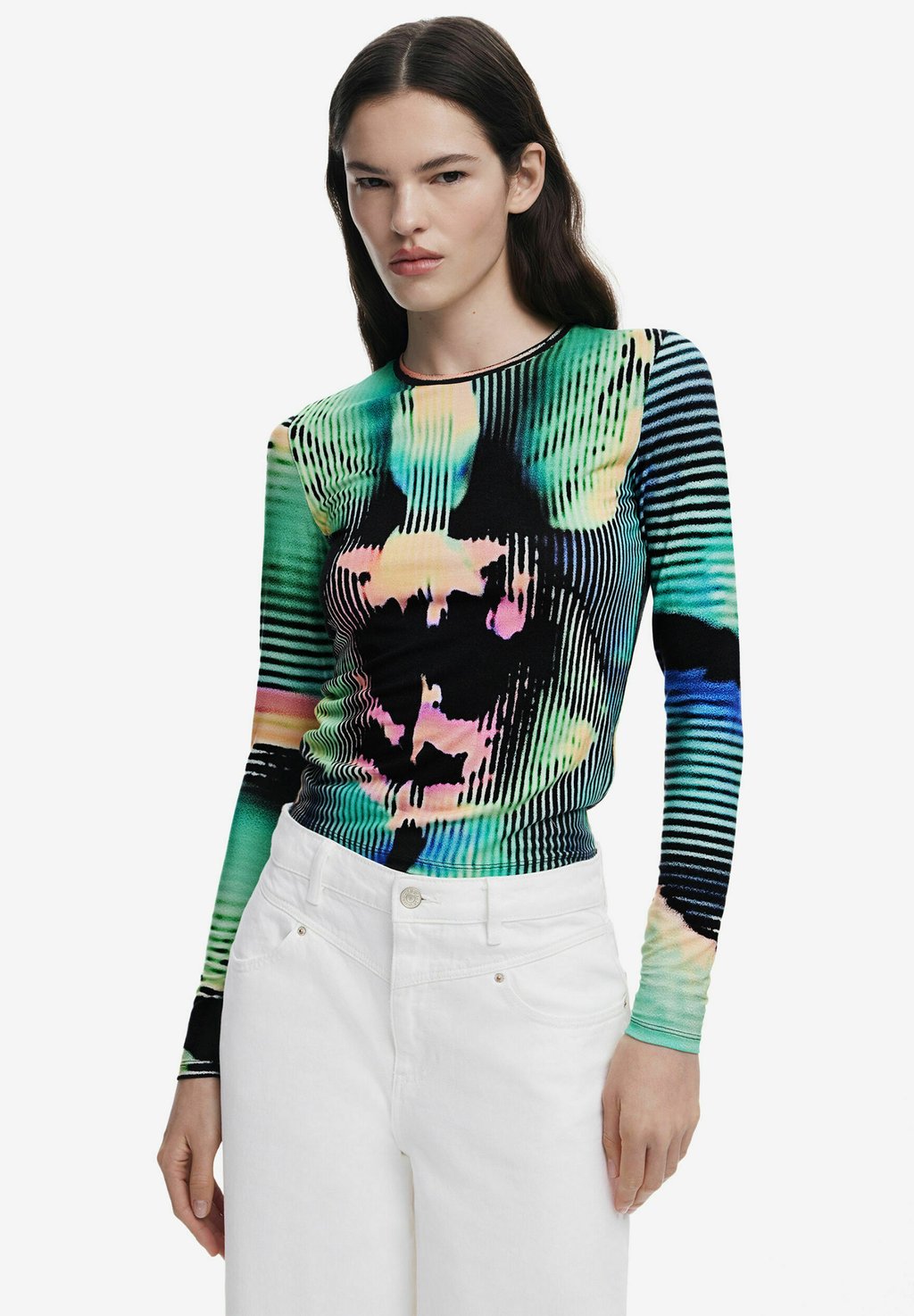 

Топ с длинными рукавами LONG SLEEVE STRIPED Desigual, зеленый