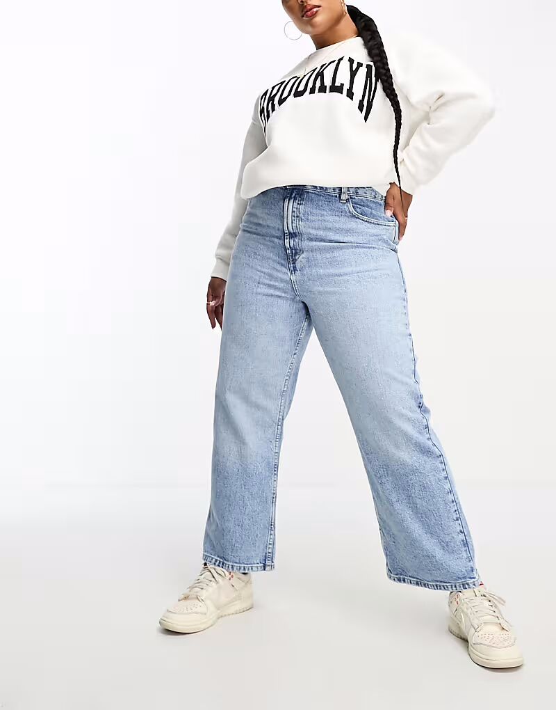 

Джинсы прямого кроя ASOS DESIGN Curve Ankle Grazer светло-голубого цвета - LBLUE