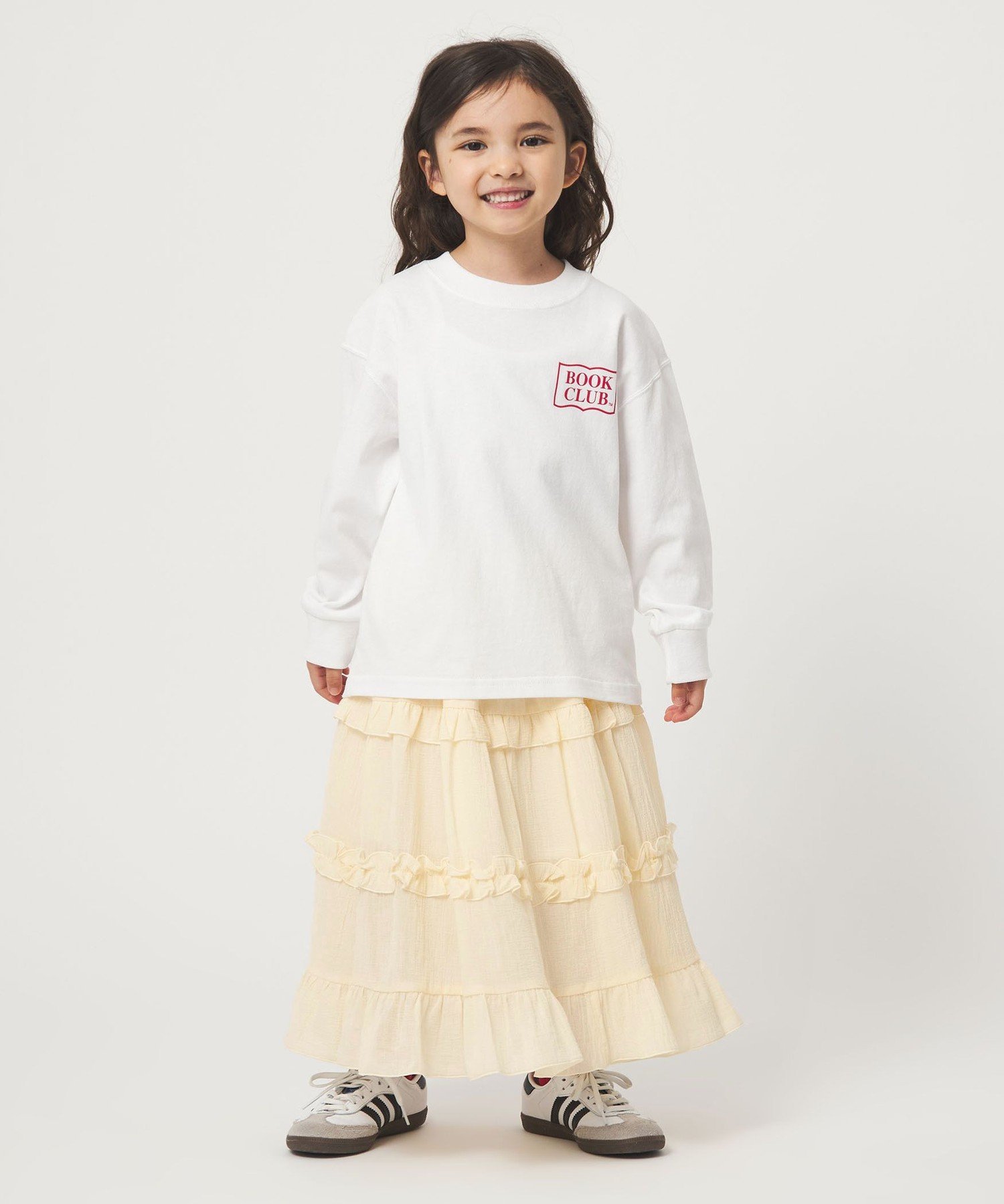 Длинная юбка с оборками «Ива» / Детская 110-130 см UNITED ARROWS green label relaxing, OFF WHITE — фото 2