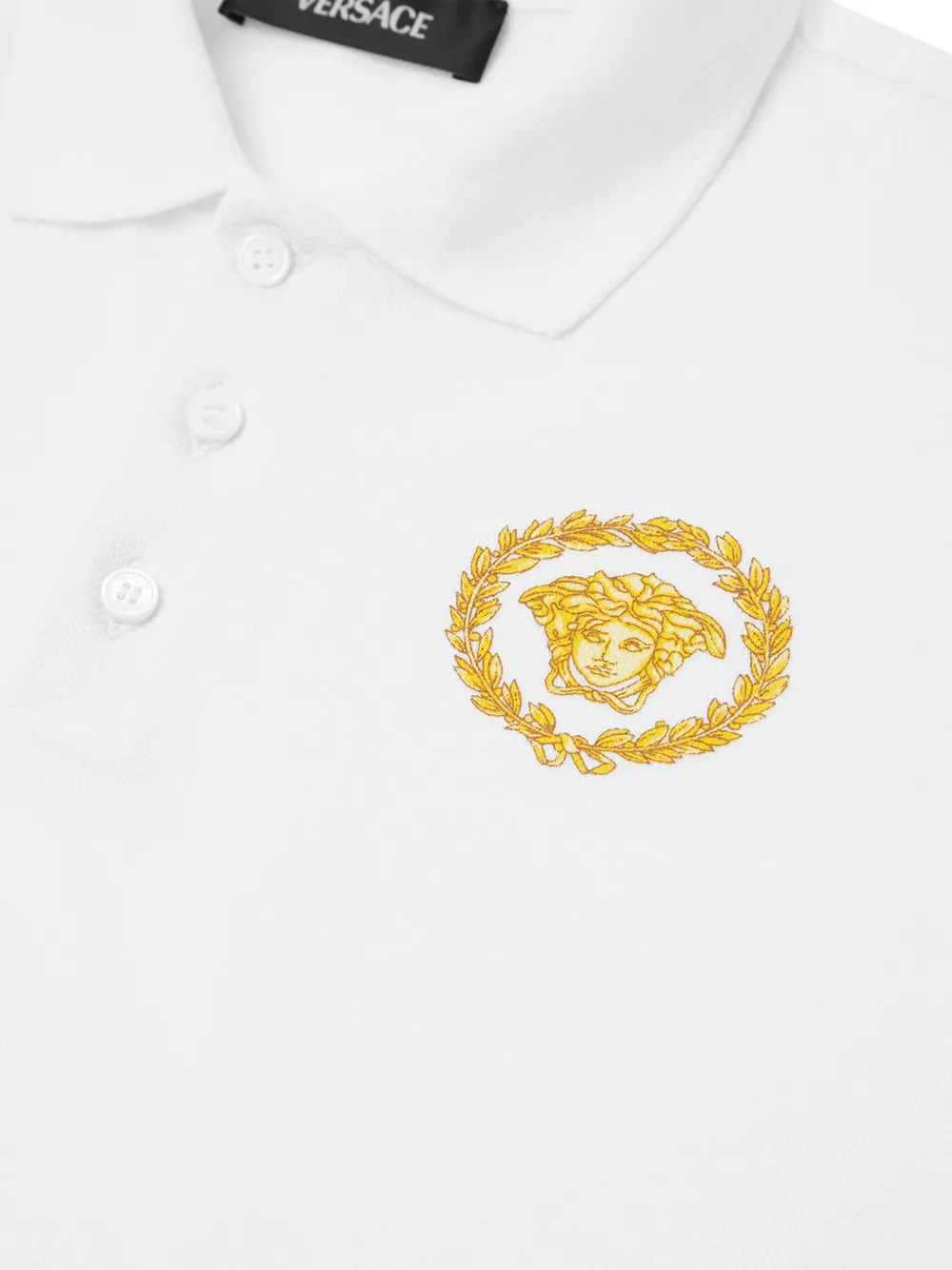 Рубашка поло с короткими рукавами Versace Kids, белый — фото 3
