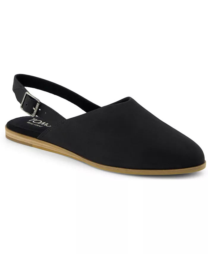 Женские балетки Jade с открытой пяткой и заостренным носком TOMS, черный