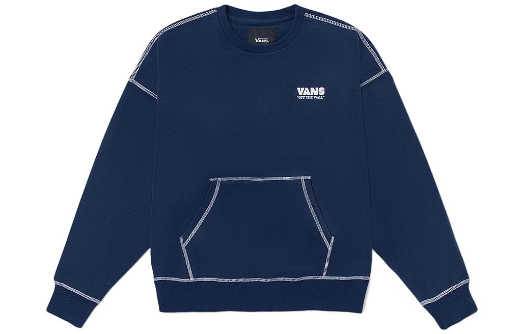 

Свитшот с круглым вырезом и принтом логотипа и букв, темно-синий Vans, темно-синий