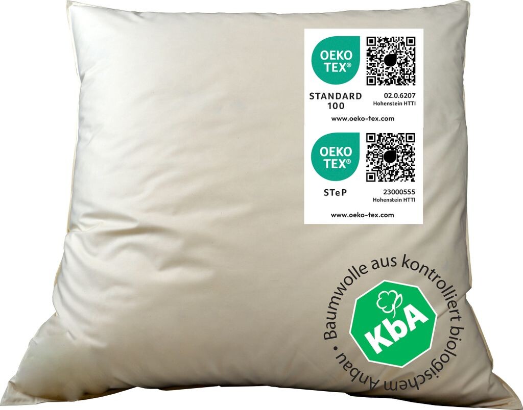 

Vita Schlaf Bio-Luxe-KBA ПУХОВАЯ ПОДУШКА Organic GEESE Немецкое качество, все размеры 30% ПУХ (80x80см EXTRA FIRM) Vitaschlaf