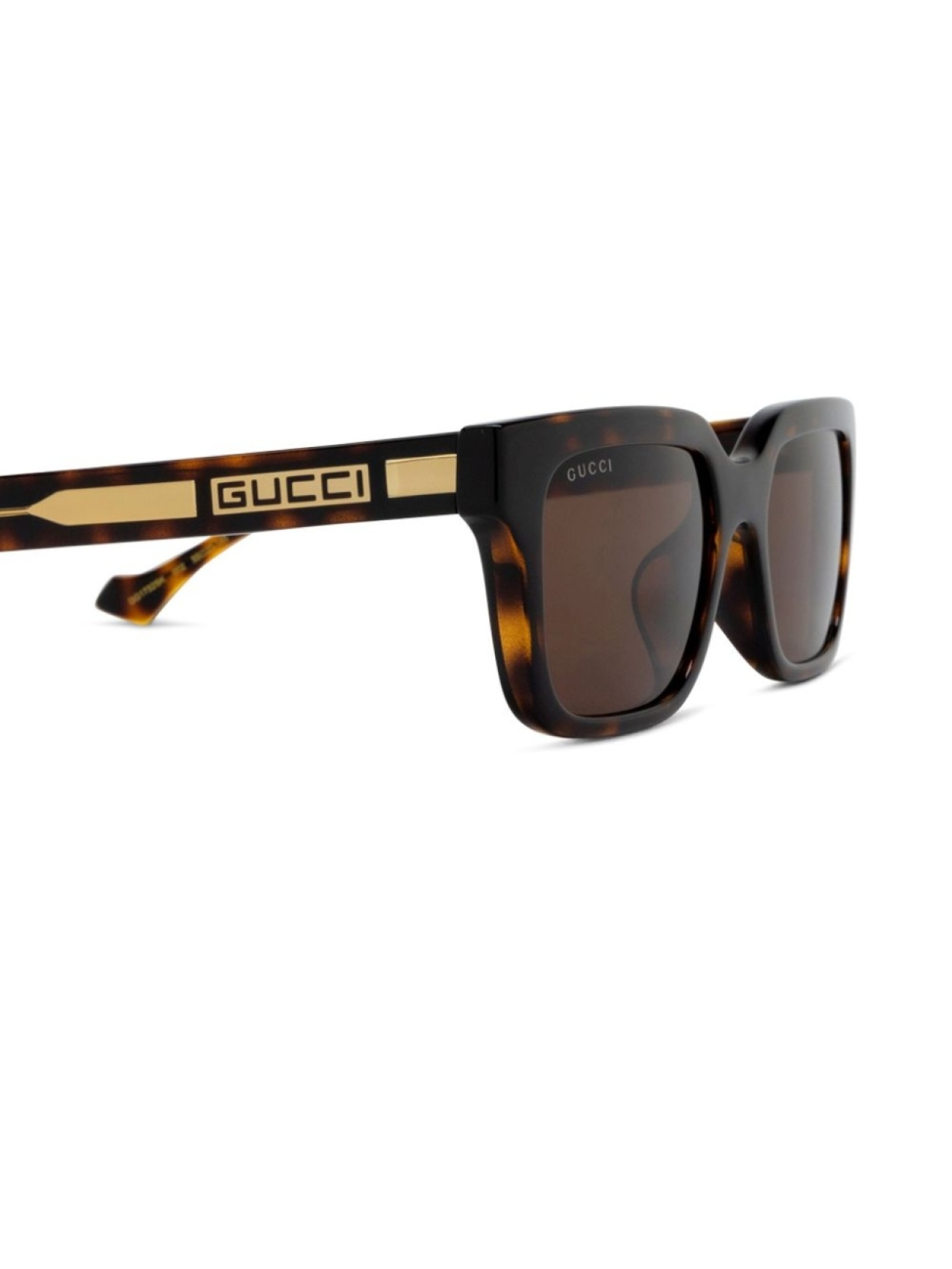 Gucci Eyewear солнцезащитные очки в прямоугольной оправе, коричневый — фото 3