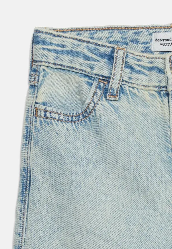 Джинсы свободного кроя с люверсами Abercrombie & Fitch, синие — фото 4