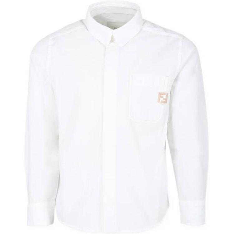 

Детские рубашки с отворотом, умеренный размер Fendi, белый