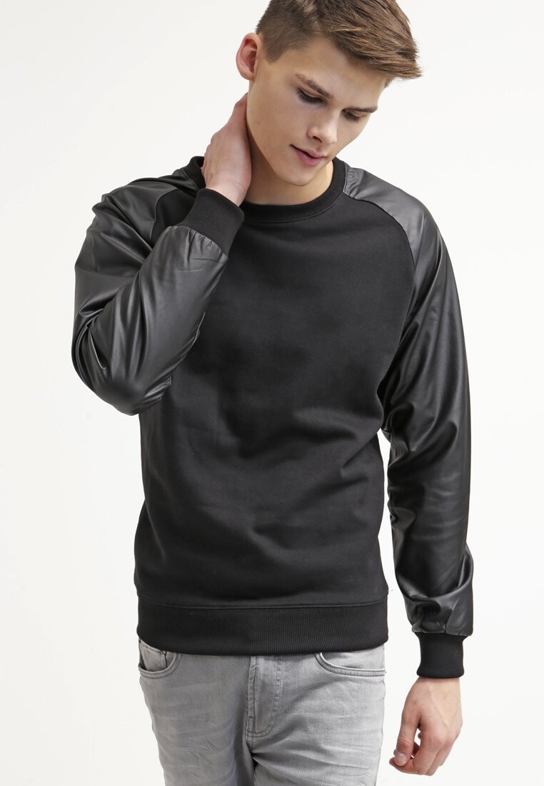 

Толстовка RAGLAN LEATHER IMITATION CREW Urban Classics, черный
