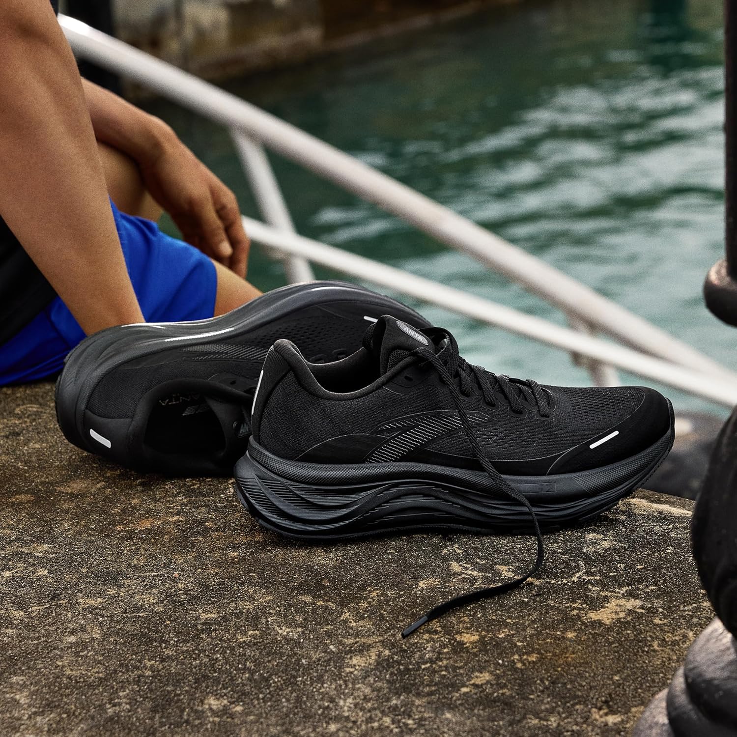 Кроссовки для бега ANTA Men’s PG7 с амортизацией, комфортные, дышащие, для тренировок в спортзале и кросс-тренинга, черный — фото 2