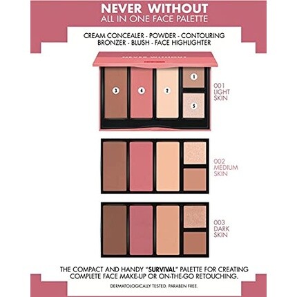 Milano Contouring Bronzer Palette Never Without - Кремовый хайлайтер для лица, консилер, контурирующий бронзатор и румяна 002 Medium Skin, Pupa — фото 3
