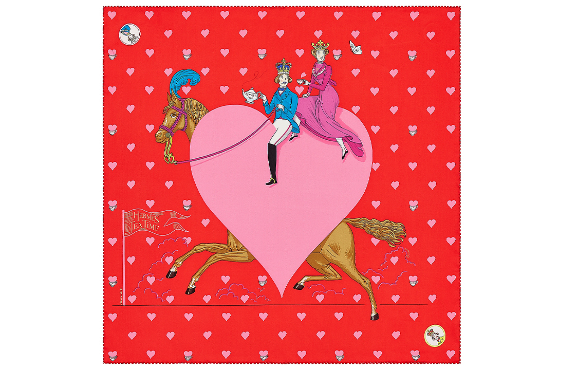 

HERMES Шёлковый шарф, Red