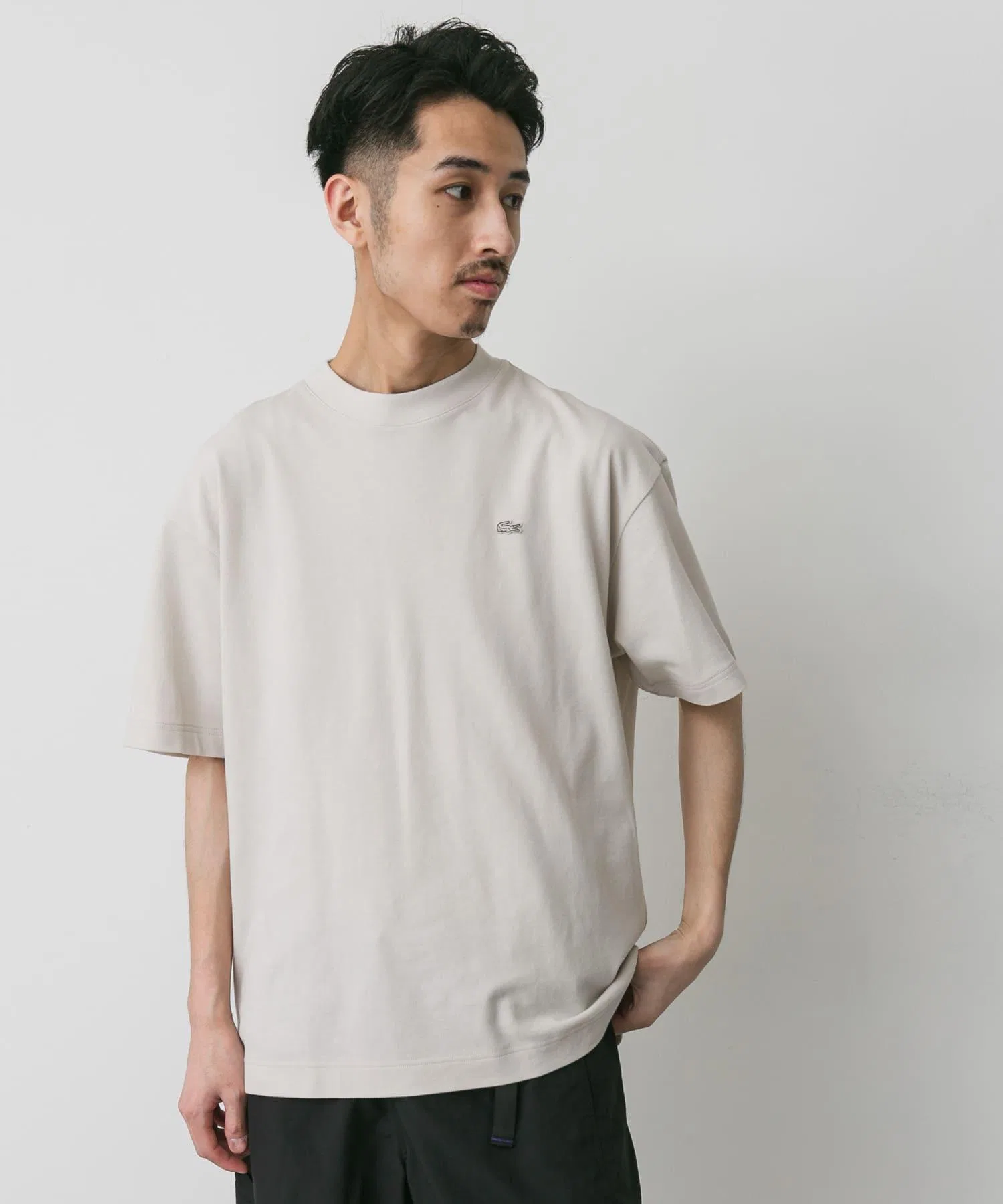 Футболка Lacoste Мужская Пике Свободный крой, Круглый вырез, белый — фото 4