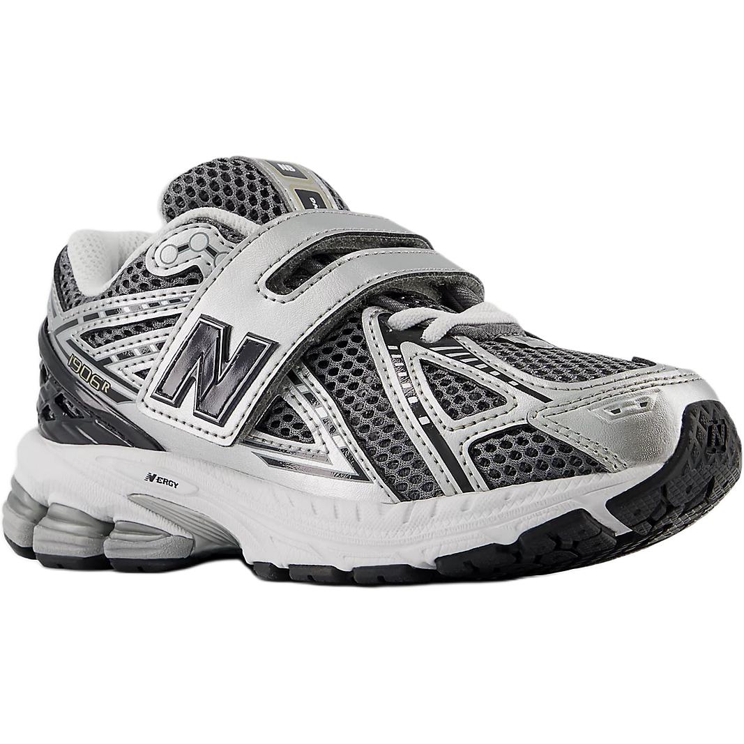 1906 Кроссовки детские с низкой амортизацией и поддержкой New Balance, серебряный/черный — фото 4