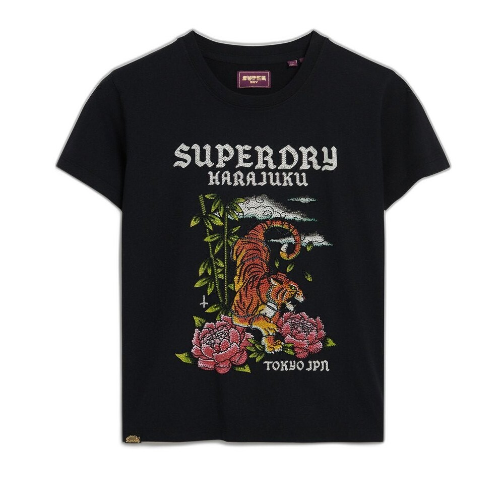 

Футболка Superdry Tattoo Rhinestone Fitted, разноцветный