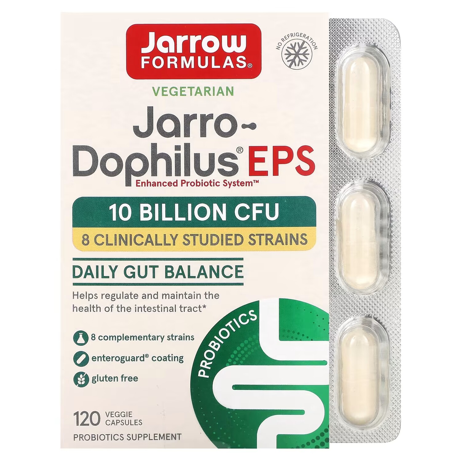 

Добавка с пробиотиками Jarrow Formulas Jarro-Dophilus EPS, 120 растительных капсул