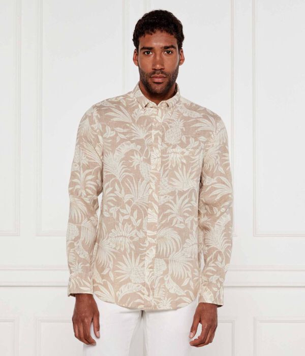 

Льняная рубашка Regular fit Gant, желтый