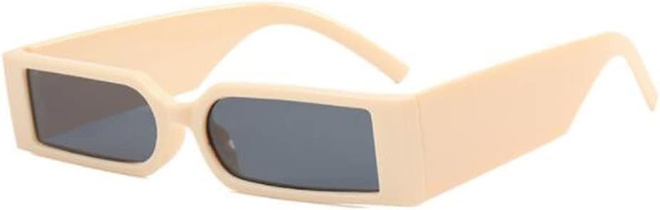 

Маленькие квадратные солнцезащитные очки с толстыми дужками в стиле «океан» для мужчин и женщин, стильные солнцезащитные очки в стиле хип-хоп с толстой дужкой и защитой от УФ-излучения UV400 Weloveushop, Ivory,white