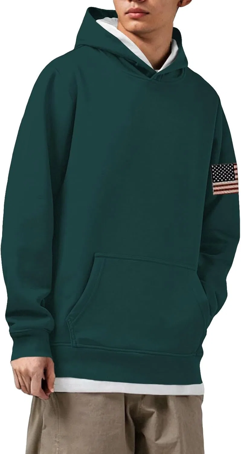 Толстовка с капюшоном USA Flag, мужская, Blackish Green