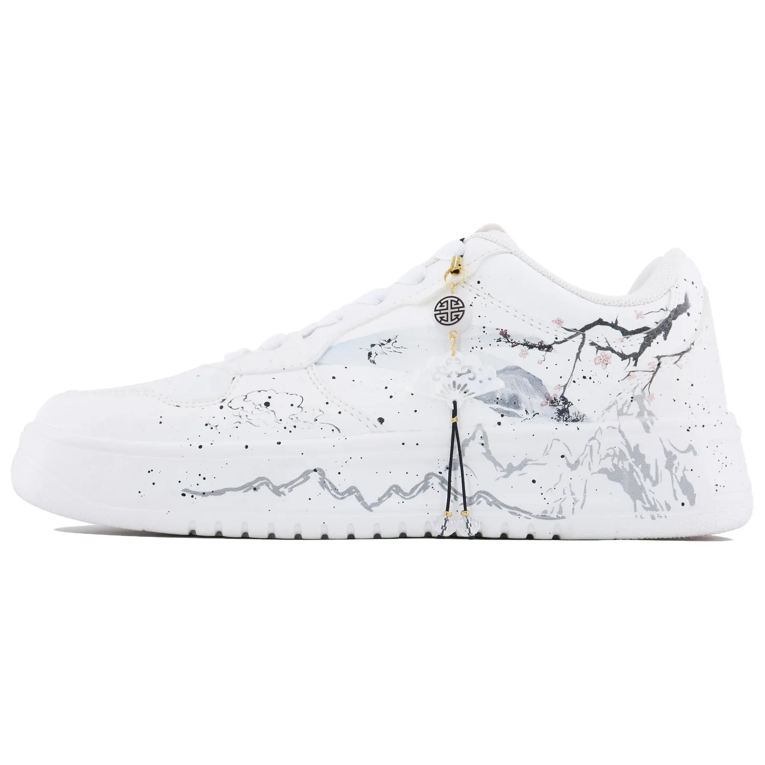 ANTA Кроссовки для скейтбординга мужские Plum Blossom Branches In Snow Slip Resistant Cushioning Low top белые