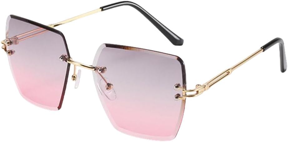 

Модные солнцезащитные очки без оправы с градиентным переходом цвета для женщин, роскошные квадратные солнцезащитные очки без оправы, прозрачные и голубые оттенки generic, 7