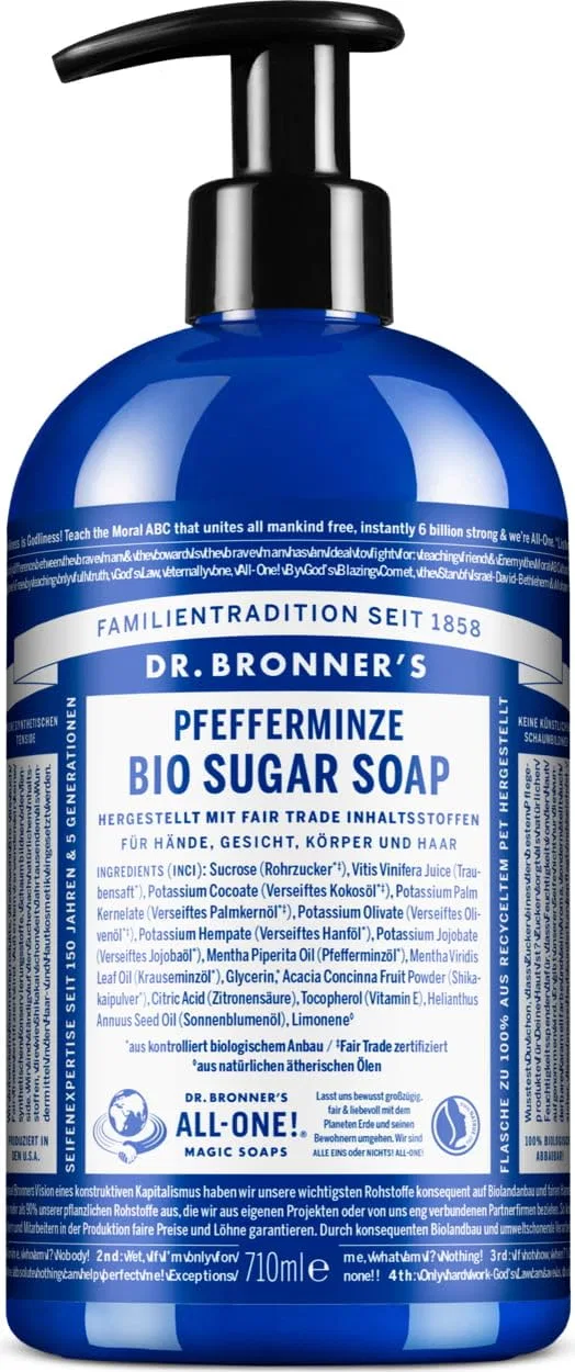 Органическое сахарное мыло Dr. Bronner's «Мята» с шикакаи, 710 мл Dr. Bronner'S