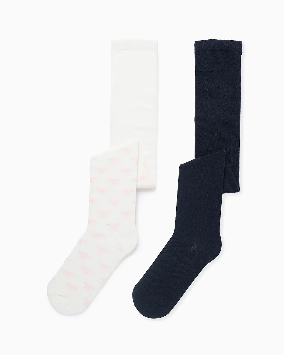 

Набор из 2 детских колготок для девочки Zippy, темно-синий