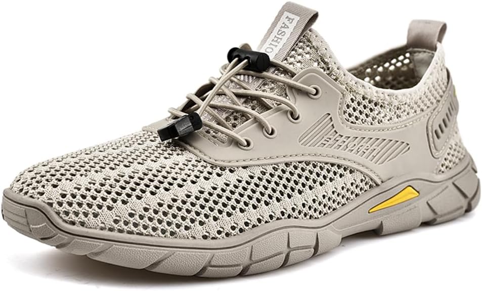 Мужские водные кроссовки Quick Dry Barefoot для плавания в реке, бассейне и на пляже, походов и прогулок, слипоны, легкие и дышащие Abborora, бежевый — фото 2