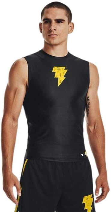 

Under Armour мужская майка-безрукавка HeatGear Project Rock Iso-Chill компрессионная Black, Black/White