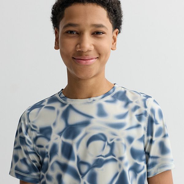 Футболка Boys 8-20 printed dry tek tee с ластовицей в размерах regular и husky Tek Gear, Thermo Camo Blue — фото 2