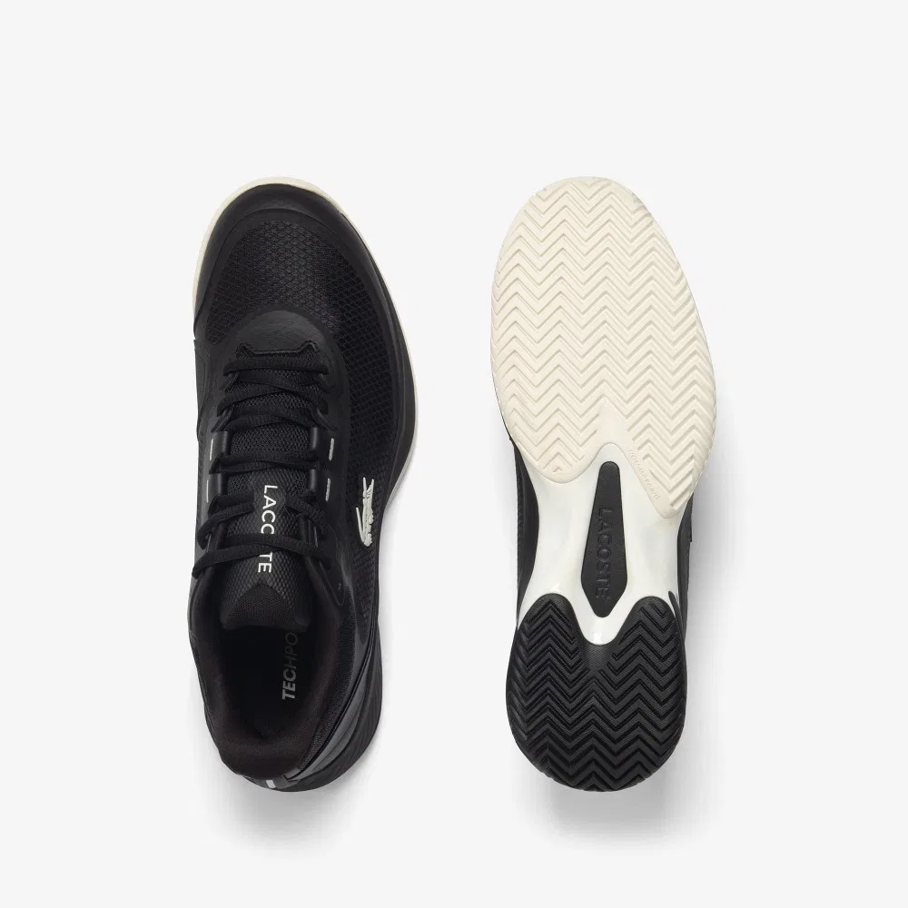 Мужские теннисные кроссовки Tech Point чёрно-белые от Lacoste — фото 4