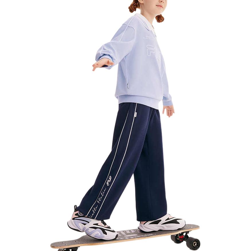 Подростковые вязаные спортивные штаны Night Machine Blue FILA KIDS, темно-синий — фото 4