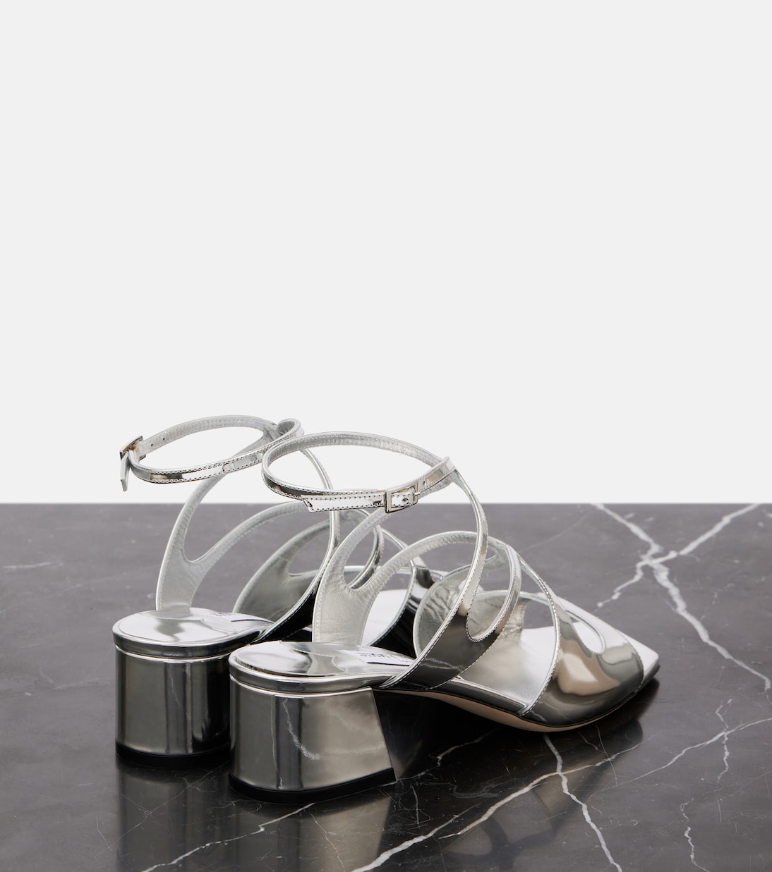 Азилия 45 сандалии из металлизированной кожи Jimmy Choo, серебряный — фото 2