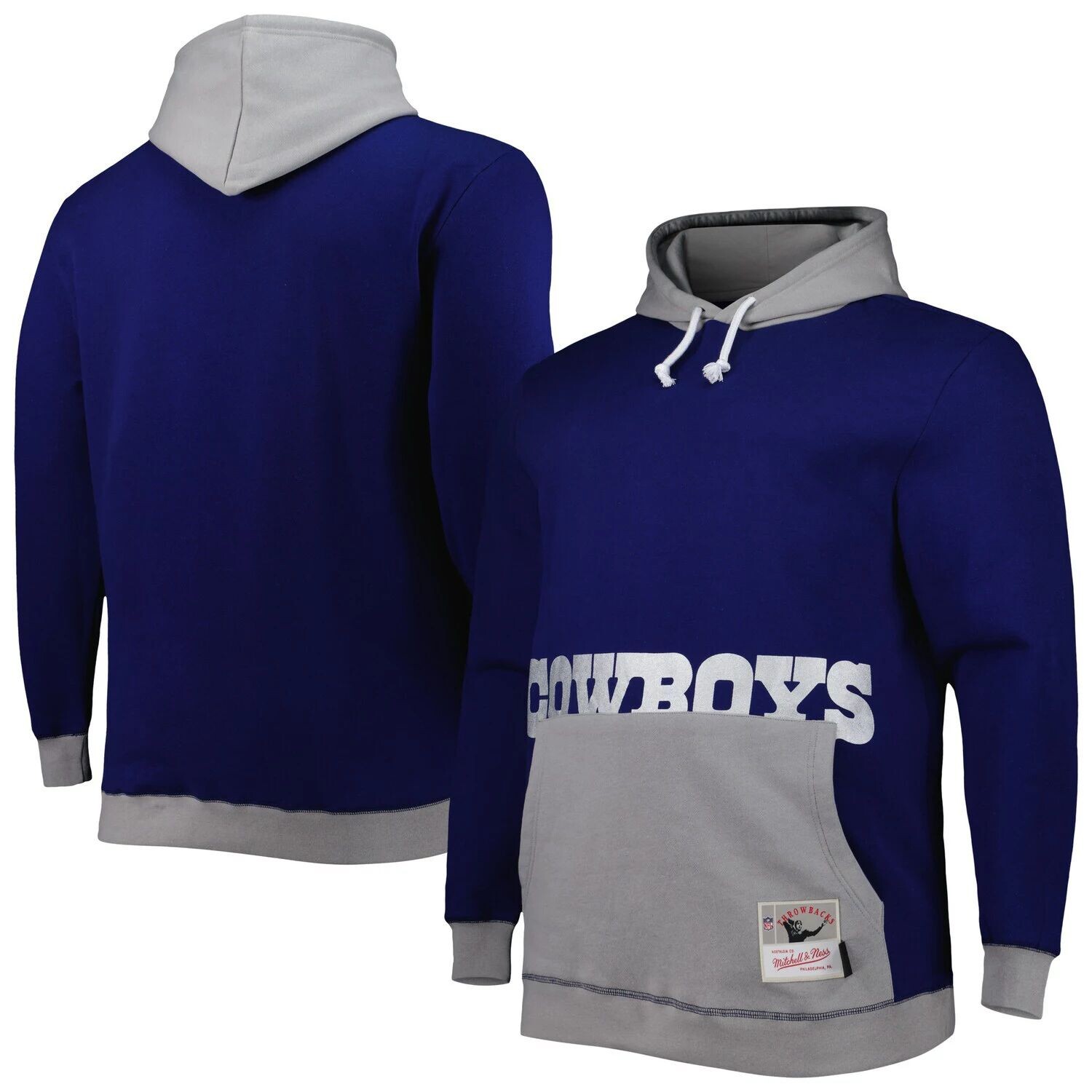 

Мужской пуловер с капюшоном Mitchell & Ness темно-синего/серебристого цвета Dallas Cowboys Big & Tall Big Face, Синий, Мужской пуловер с капюшоном Mitchell & Ness темно-синего/серебристого цвета Dallas Cowboys Big & Tall Big Face