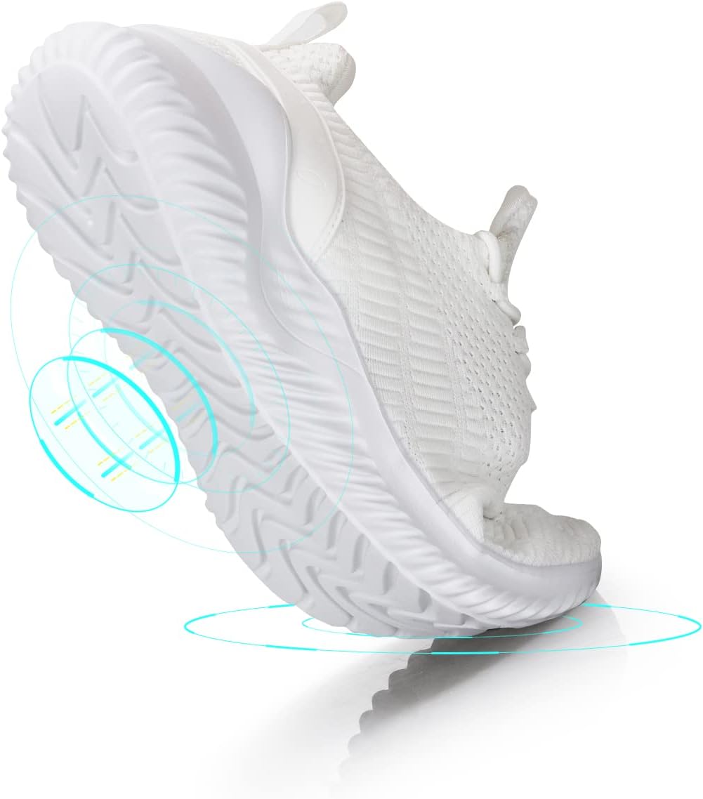 Кроссовки Flysocks для мужчин с легкой посадкой, нескользящие кроссовки, легкие дышащие сетчатые кроссовки для повседневной носки, тенниса, бега и ходьбы, белый — фото 4