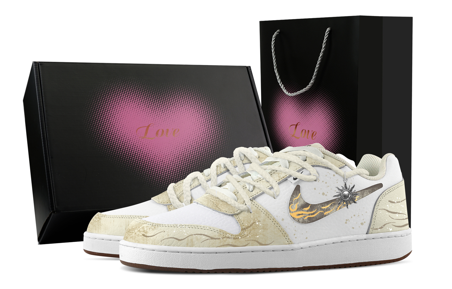 

Nike Эбернон Desert Eye, устойчивые к истиранию скейтерские кеды с сердечками на коробке мужские светло-желтые, цвет Light Yellow