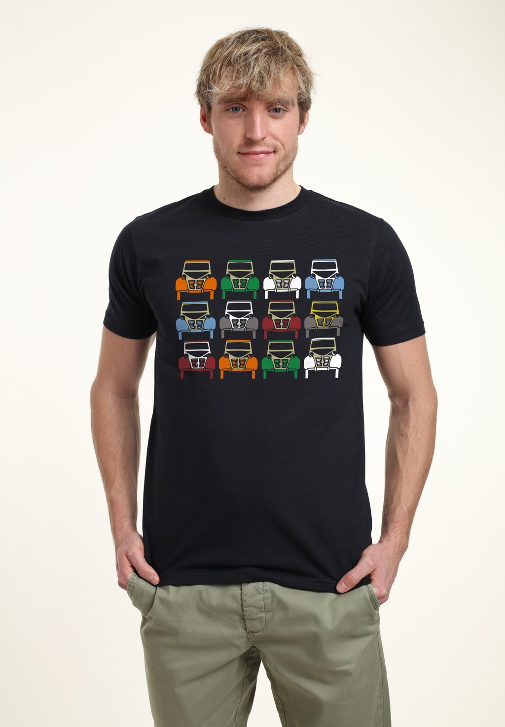 

Футболка с принтом CITROEN 2CV VINTAGE COLOUR ART Henry Tiger, темно-синий