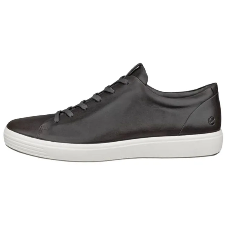 Ecco Soft 7 Leather Low top Skateboard Shoes мужские Black Gray