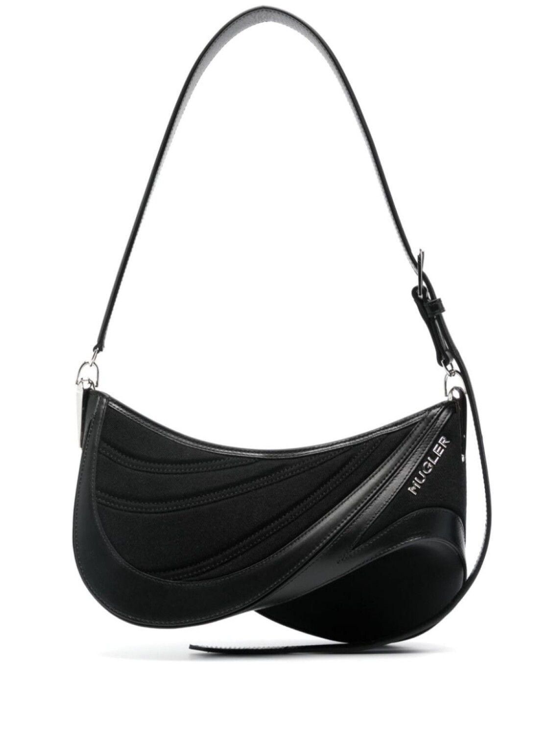 

Mugler embossed Spiral Curve 01 shoulder bag, черный