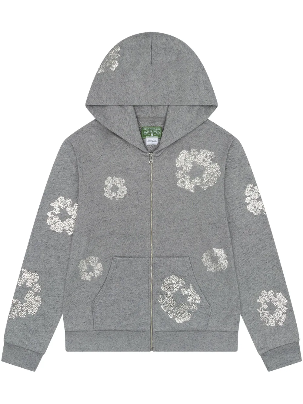 

Худи Swarovski Wreath Grey на молнии Denim Tears, серый