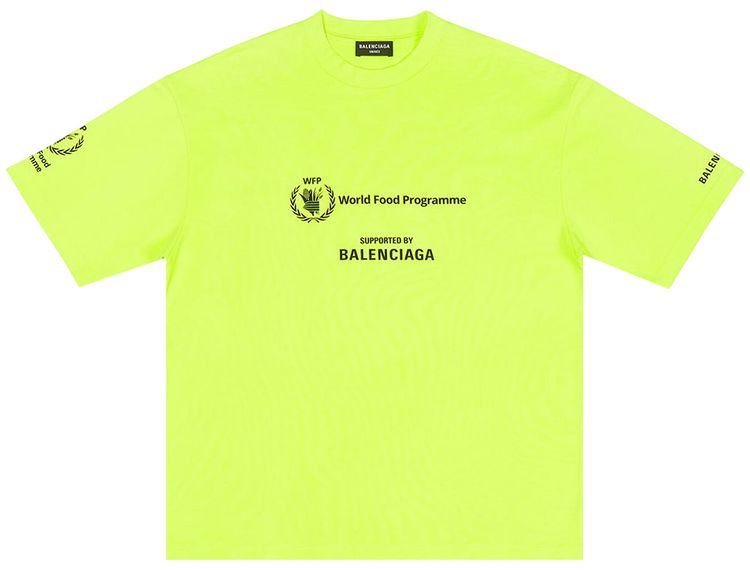 

Футболка Balenciaga World Food Programme Graphic T-Shirt 'Fluorescent Yellow/Black', желтый