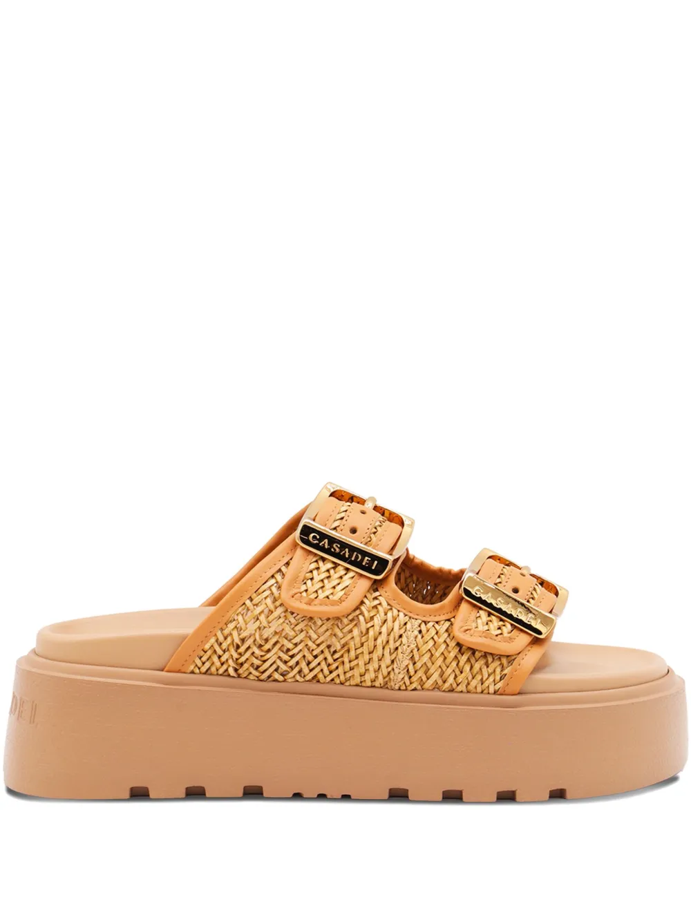 Плетеные сандалии на платформе Casadei, коричневый