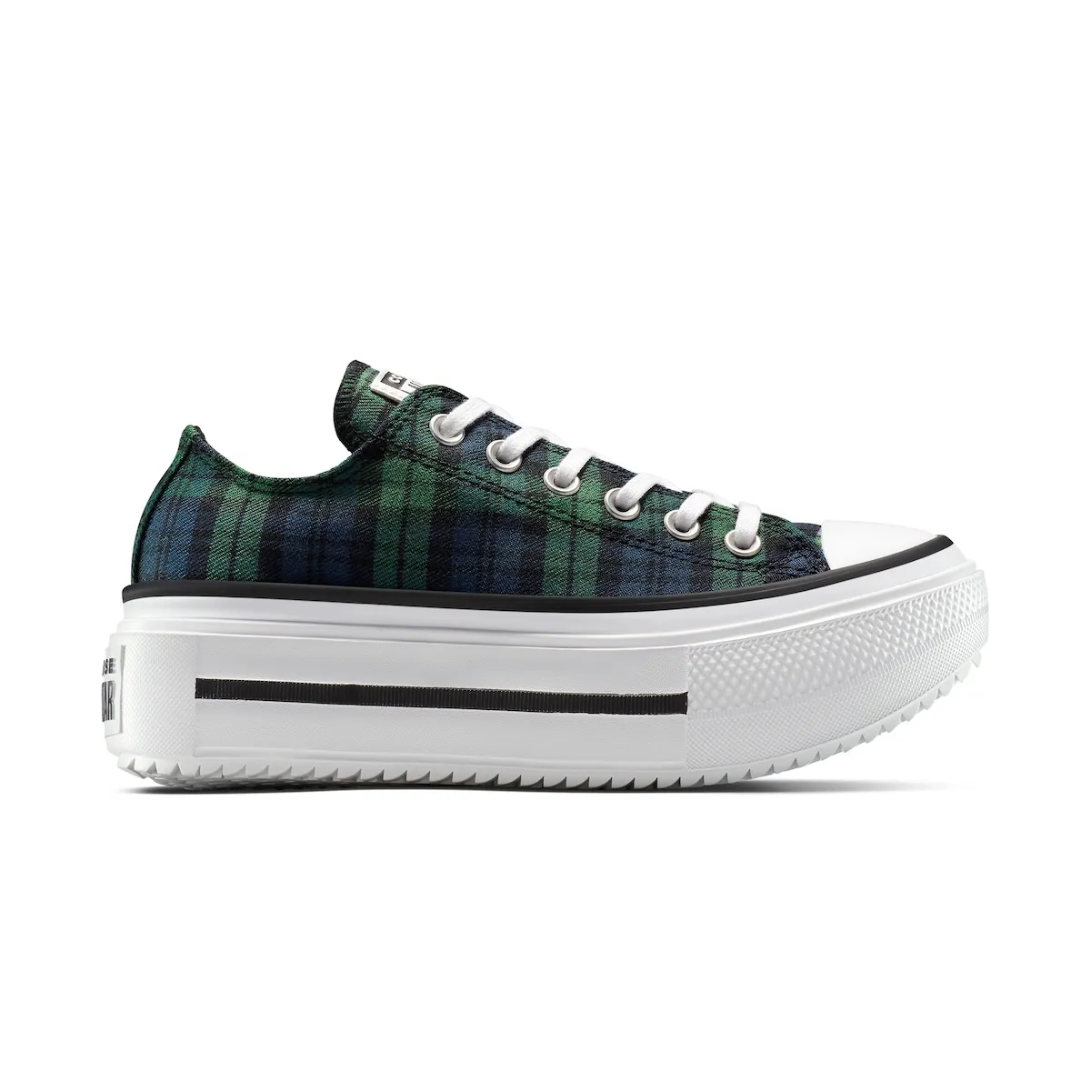 Повседневные кеды унисекс Chuck Taylor All Star Lift Double Stack Plaid Converse, зеленый/темно-синий
