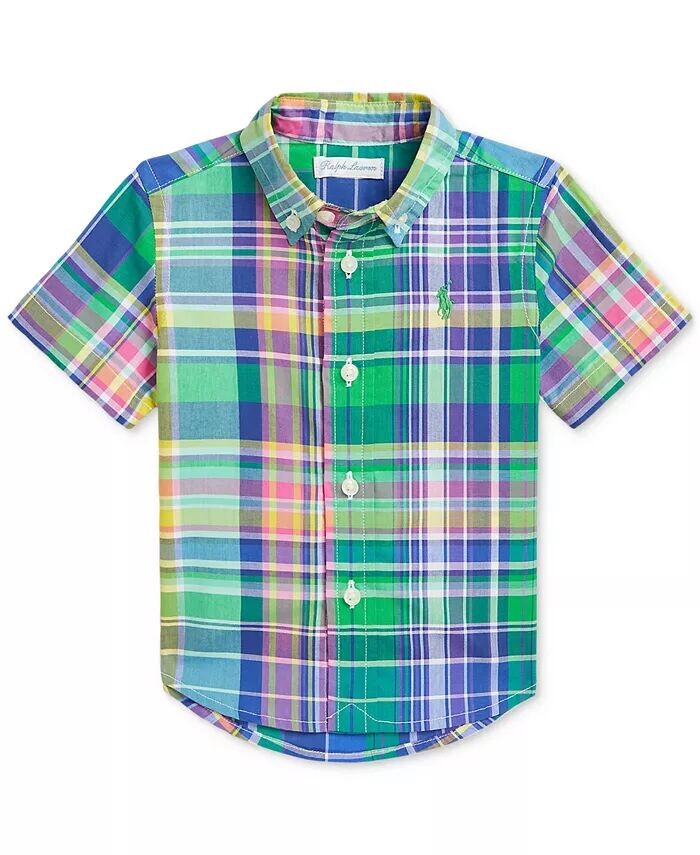 

Детская клетчатая поплиновая рубашка Polo Ralph Lauren, мультиколор