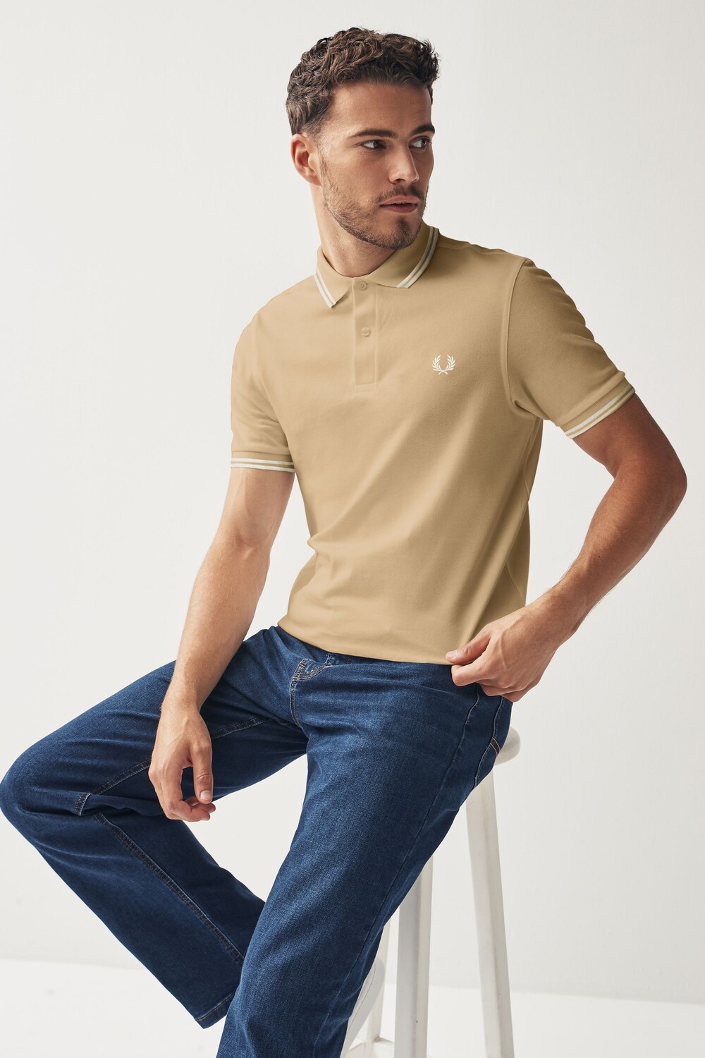 

Мужская рубашка поло с двойным кантом Fred Perry, серый