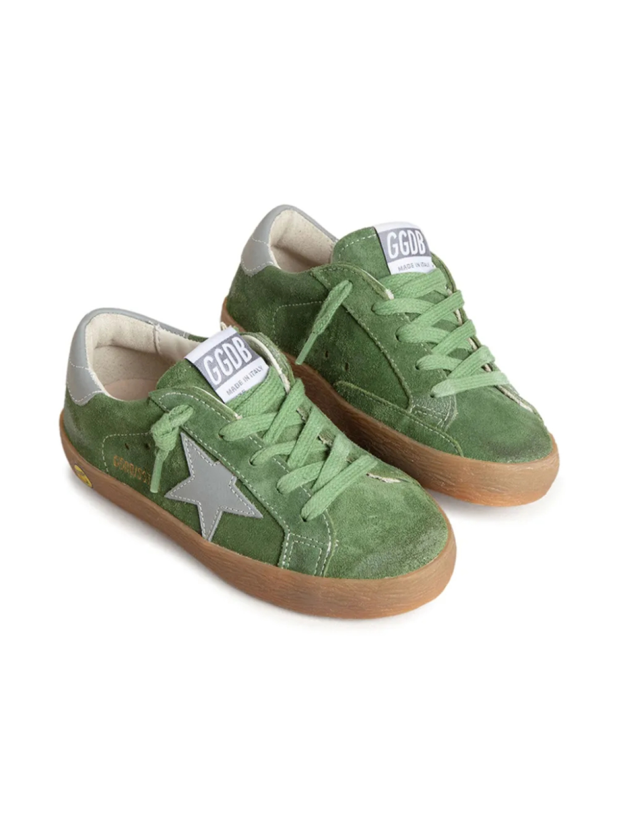 

Замшевые кроссовки Golden Goose Kids Super Star, зеленый
