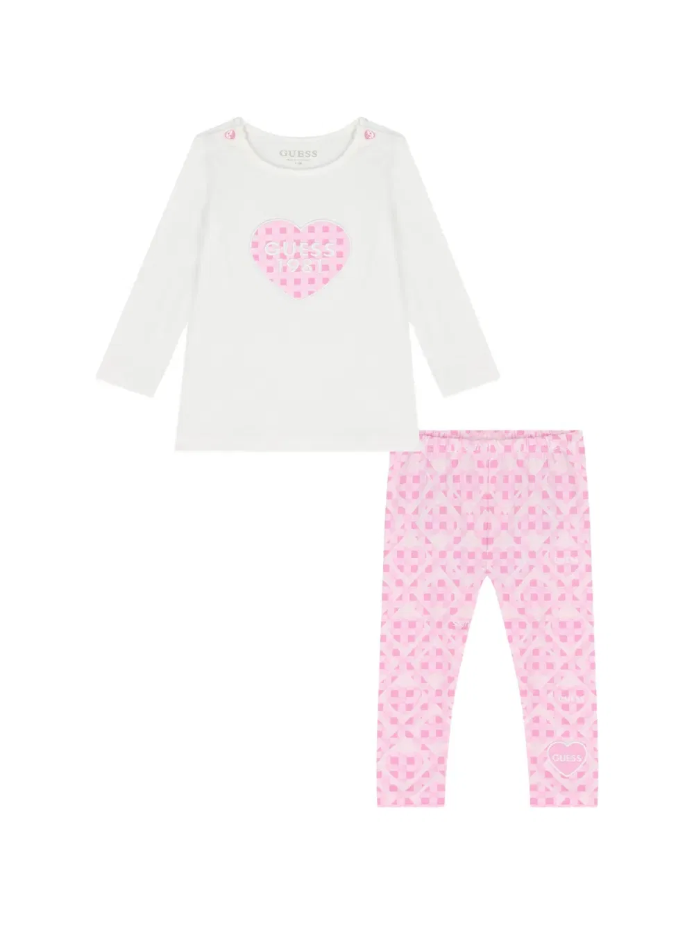 Комплект брюк с узором в виде сердечек Guess Kids, белый