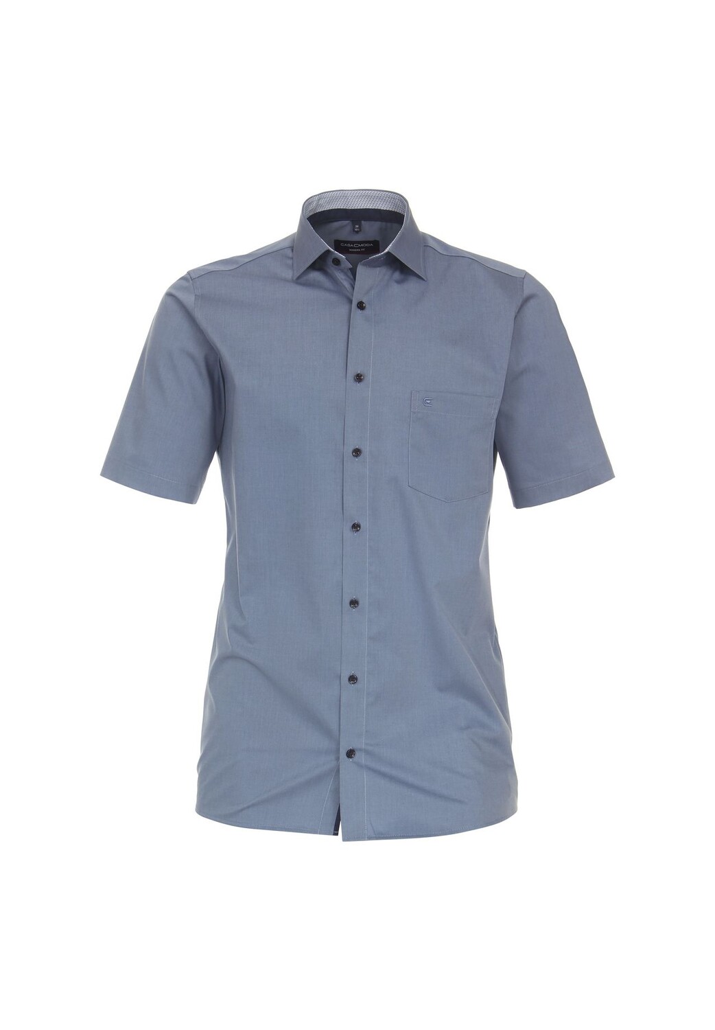 

Мужская деловая рубашка с короткими рукавами, однотонная, современного кроя CASAMODA, цвет Mittelblau