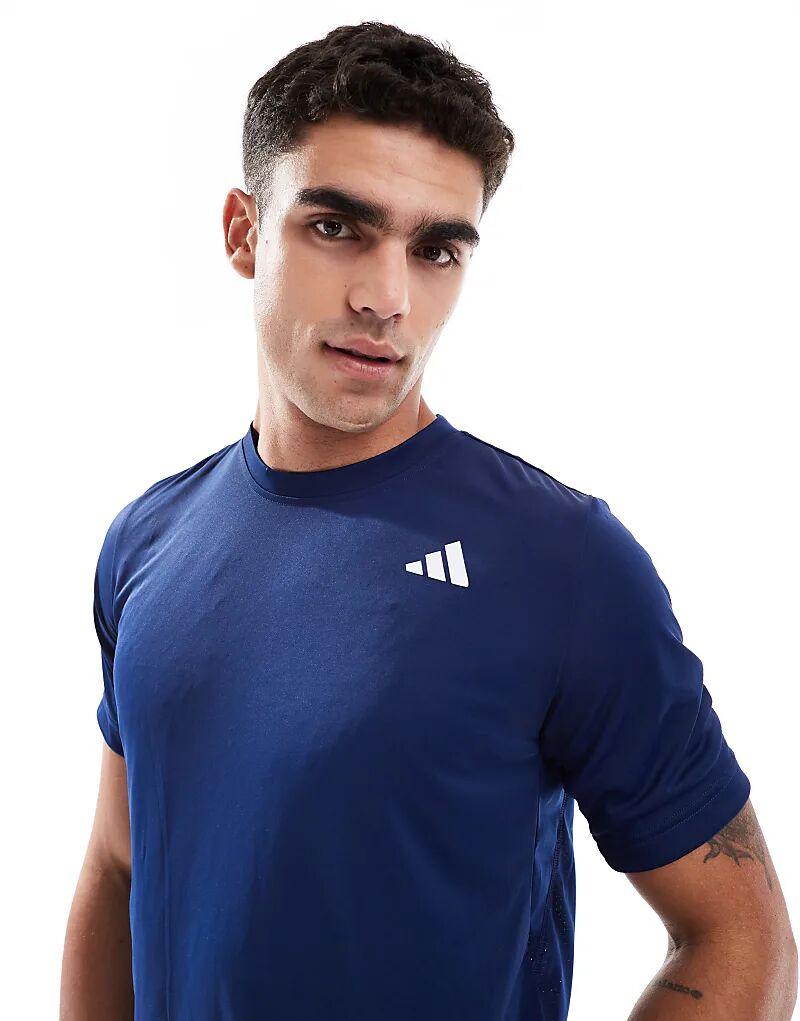Теннисная футболка adidas Training Club climacool темно-синего цвета Adidas Performance — фото 3