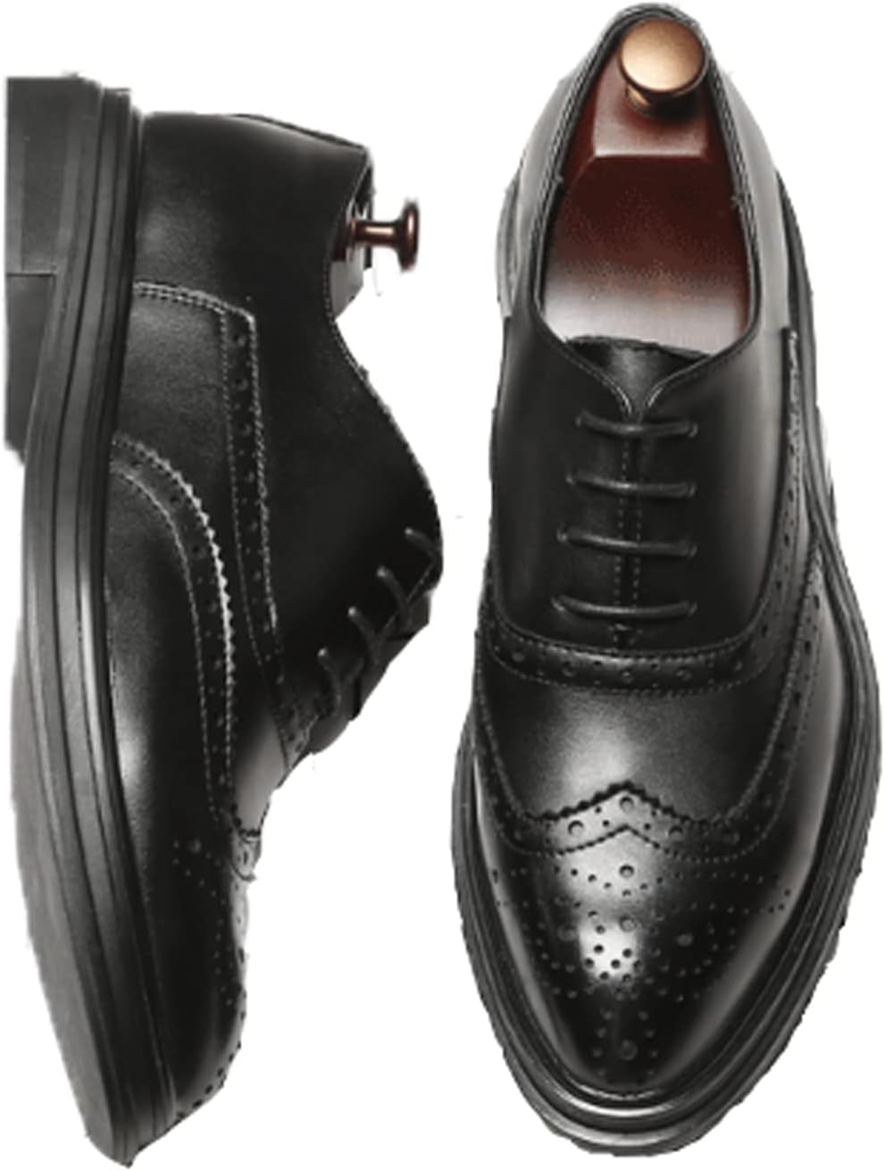 

Мужские броги дерби с резьбой, ручная работа, британский стиль, эластичная лента, круглый носок, низкие оксфорды с крыльями, формальная обувь Sorabra, черный