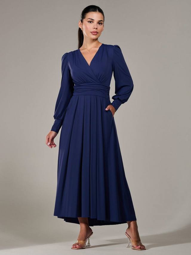 

Миниатюрное макси-платье из мягкого джерси Jolie Moi, цвет Blue Navy